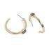 Baguette Stone Set Hoop Earring - Topaz/Gold